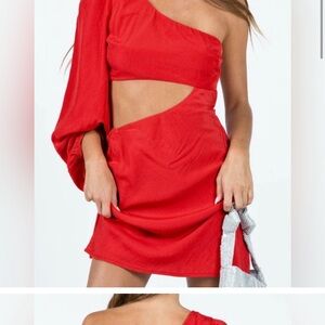 Princess Polly Red Asymmetrical One Shoulder Bodycon Dress
